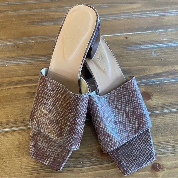 JAMES SMITH Snake Skin Sicily Slide Heel Sandal 38 - Picture 1 of 10